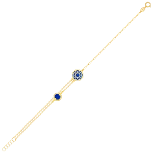 Amelia Marrakesh 18k Yellow Gold Bracelet with Blue and Green Mother of Pearl
