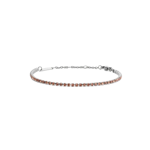Classic Tennis Bracelet Apricot Silver