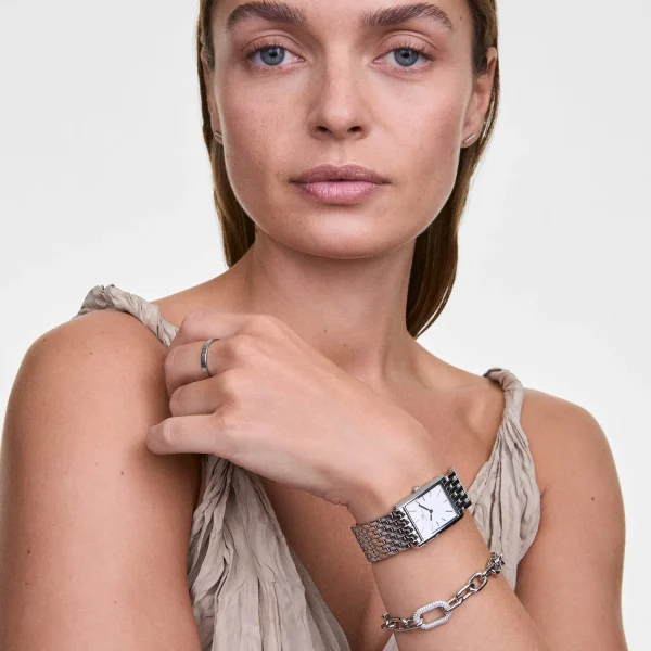 Crystal Link Armband Silver