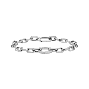 Crystal Link Armband Silver