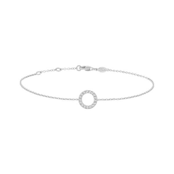 Djula Diamond Circle Chain Armband in 18K White Gold