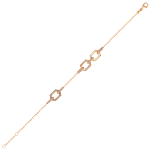 Links Single & Double Diamond Motif Bracelet in 18K Rose Gold 1