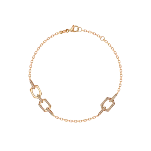 Links Single & Double Diamond Motif Bracelet in 18K Rose Gold