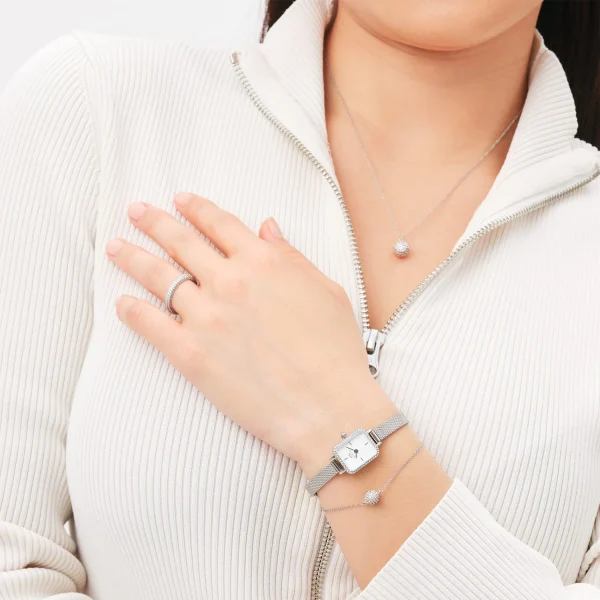 Pavé Crystal Pendant Armband Silver1